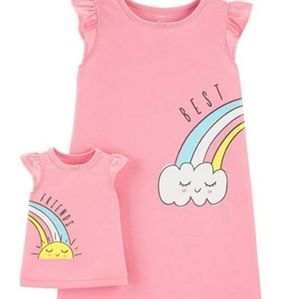 Dress with matching doll dress